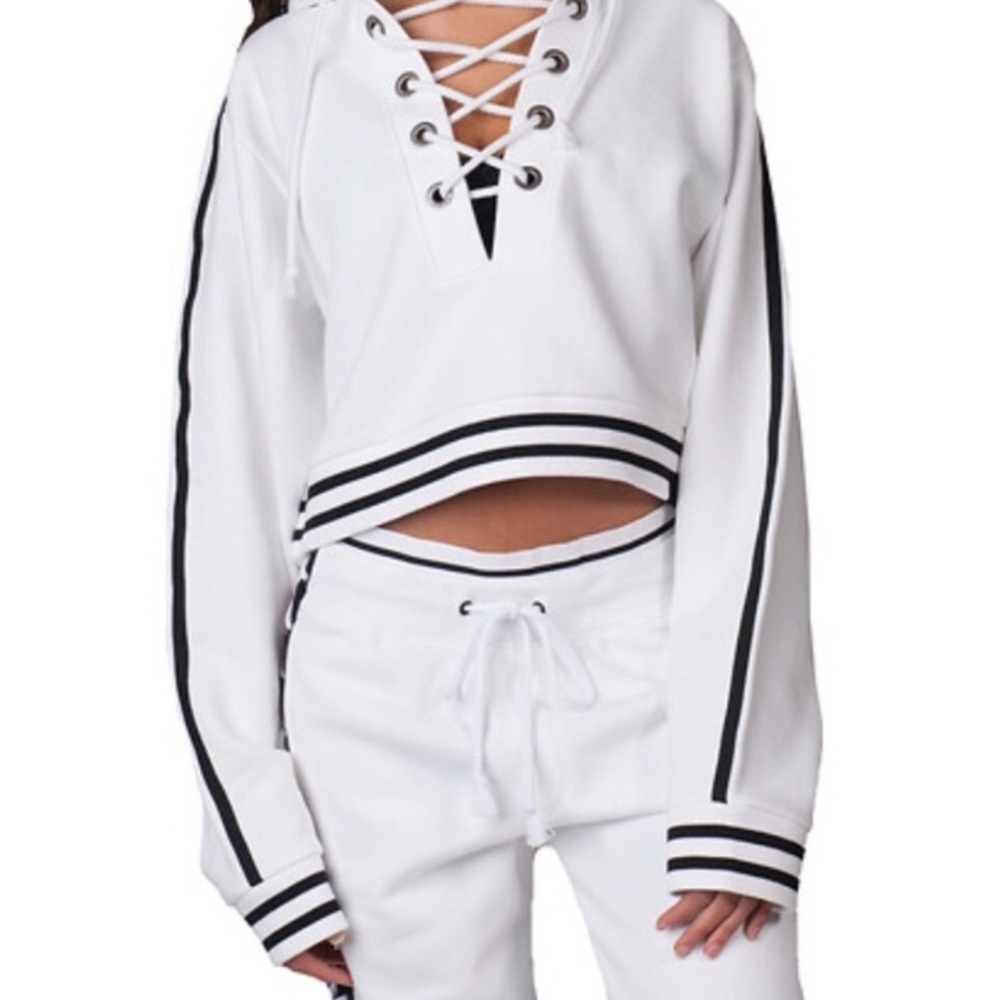 Fenty X Puma By Rihanna Lace Up Cropped Hoodie